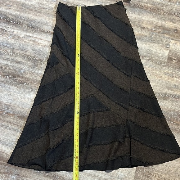 Lena Gabrielle Boho Women's Maxi Skirt Brown Size 8 A-line 90s Preppy Academia - Picture 2 of 9